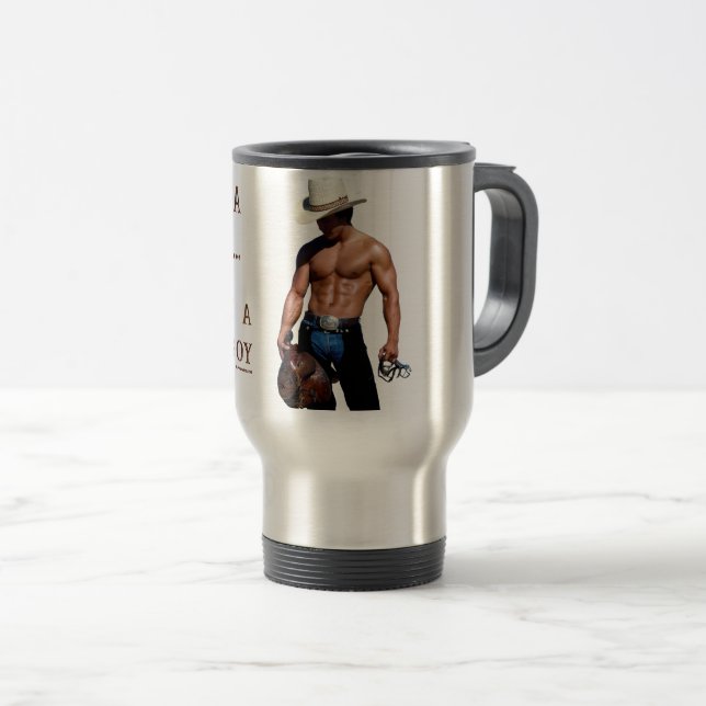Taza De Viaje SlipperyJoe's save horse montar paja cowboy gorra  (Anverso derecho)