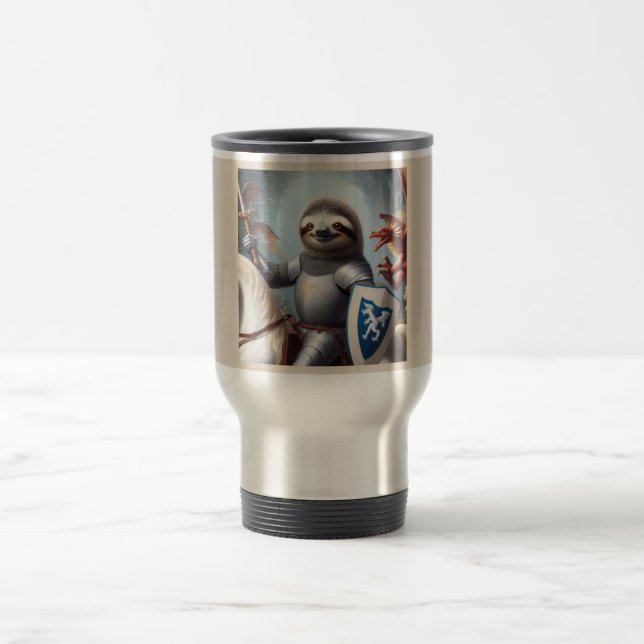 Taza De Viaje Sloth Knight contra los dragones (Centro)