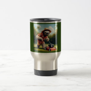Taza De Viaje Sloth Mowing Lawn