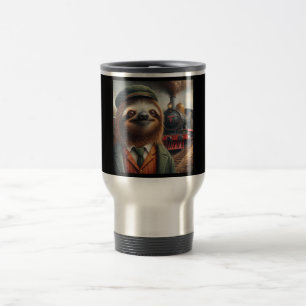 Taza De Viaje Sloth Train Engineer