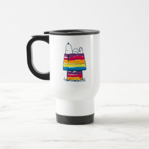 Taza De Viaje Snoopy Casa de perros arco iris