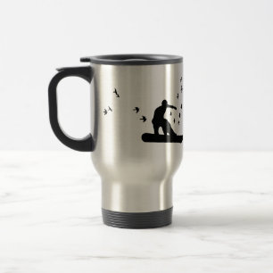 Taza De Viaje snowboard con los pájaros