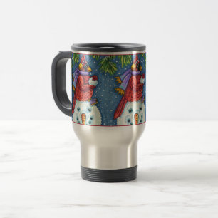 TAZA DE VIAJE SNOWMAN BODYGUARD, NAVIDADES CARDINAL REDBIRD