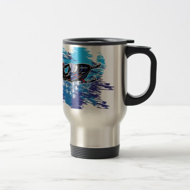 Taza De Viaje Snowmobiler gráfico (Derecha)