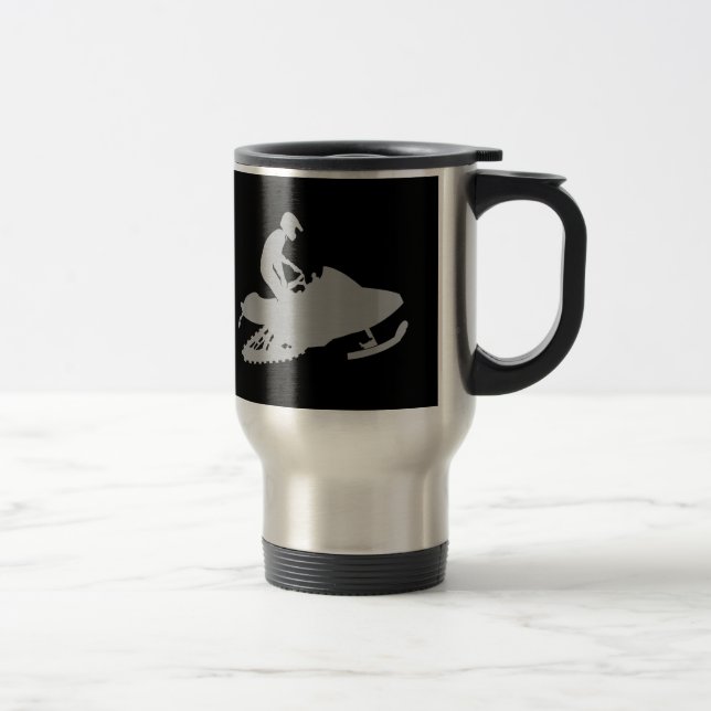 Taza De Viaje Snowmobiler gris plateado (Derecha)