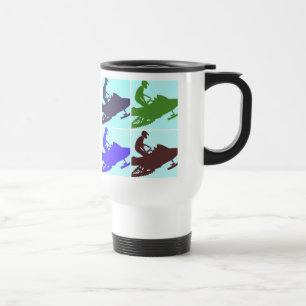 Taza De Viaje Snowmobiler/Pop Art