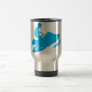 Taza De Viaje Snowmobling/ Blue Sled