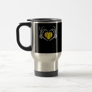Taza De Viaje Softball Heart Skeleton Hand Halloween Costume Fun