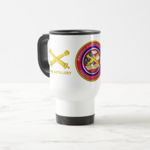 Taza De Viaje Soldado de artillería de campo veterano del ejérci