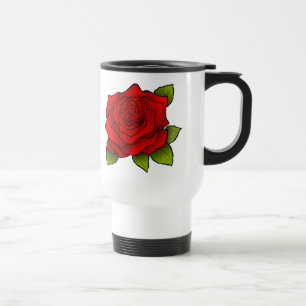 Taza De Viaje Solo arte del rosa rojo