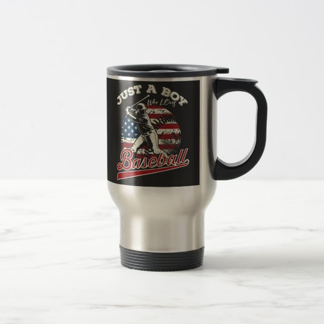 Taza De Viaje Solo un chico que ama el béisbol (Derecha)