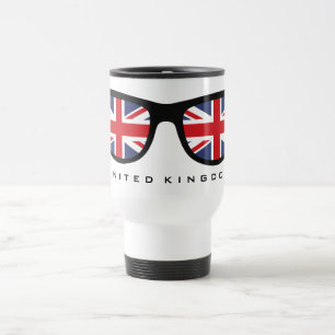 Taza De Viaje Sombras personalizados de Union Jack UK Shades