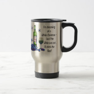 Taza De Viaje Soñando con el navidad blanco, regalos divertidos