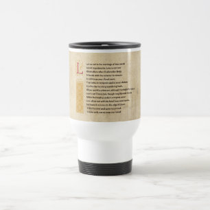 Taza De Viaje Soneto 116 de Shakespeare (CXVI) en el pergamino