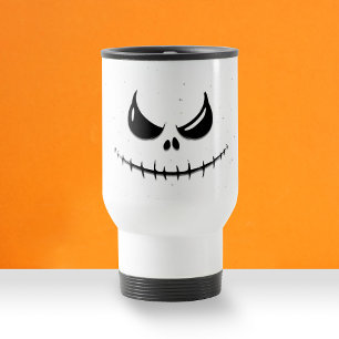 Taza De Viaje Sonrisa escalofriante frente a cara de Halloween
