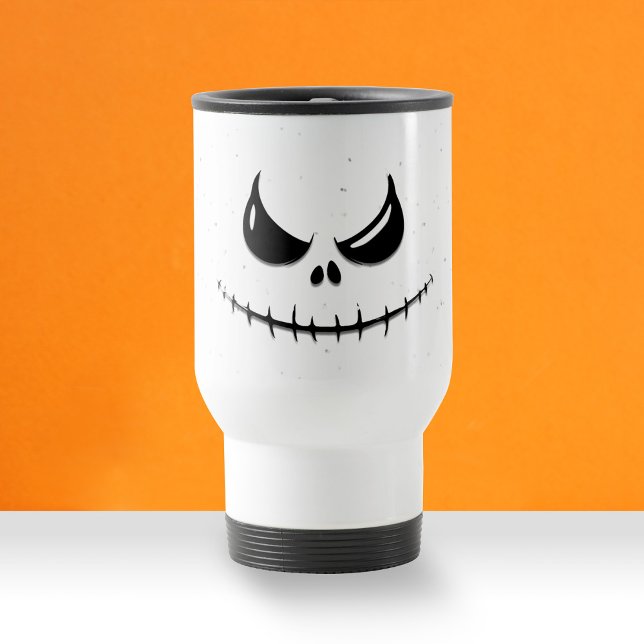 Taza De Viaje Sonrisa escalofriante frente a cara de Halloween (Subido por el creador)