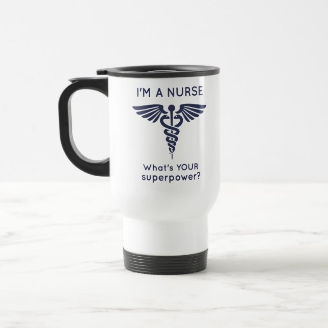 Taza De Viaje ¿Soy enfermera cuál es SU superpotencia? (Izquierda)
