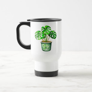 Taza De Viaje Soy Monstera sin mi café Graciosa Planta Pun