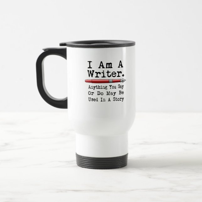 Taza De Viaje Soy Un Escritor Gracioso Que Escribe (Izquierda)