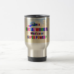 Taza De Viaje "Soy un trabajador social" diseño popular,