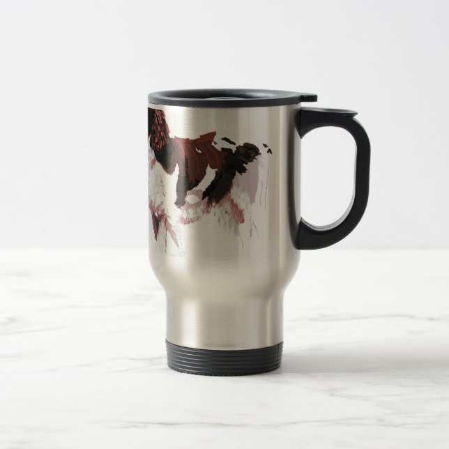 Taza De Viaje Springer Spaniel marrón y blanco (Derecha)