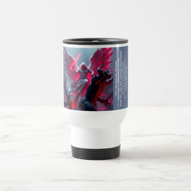 Taza De Viaje St. Michael el Archangel Says Satan Travel Mug (Centro)