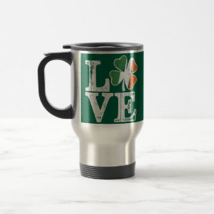 Taza De Viaje St Patrics Day Love Lucky Irish Shamrock Green