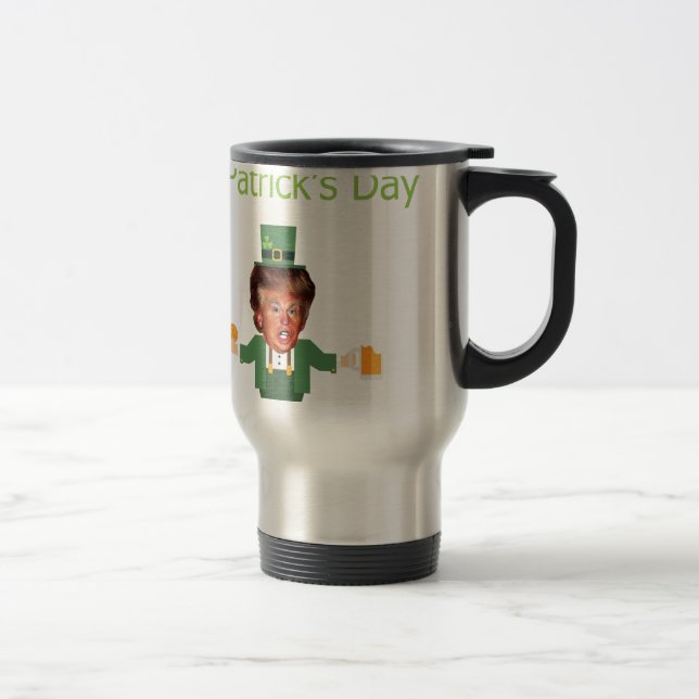 Taza De Viaje st patricys trump leprechaun (Derecha)