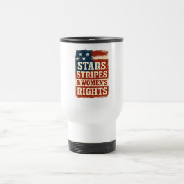 Taza De Viaje Stars, Stripes & Women’s Rights Distressed Flag