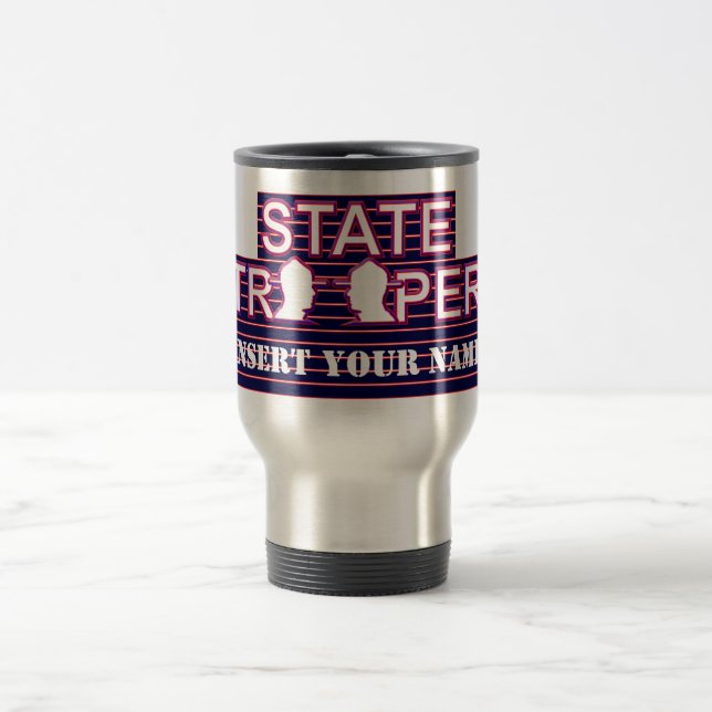 Taza De Viaje State Trooper Travel Mug 2018 (Insertar su nombre) (Centro)