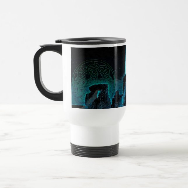Taza De Viaje Stonehenge celta, astronomía de la Luna y las estr (Izquierda)