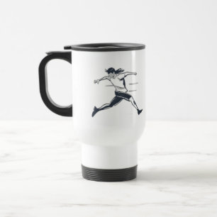 Taza De Viaje Stylized Silhouette of a Person Running Fast