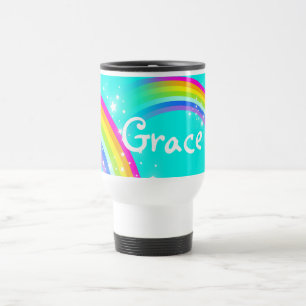 Taza De Viaje "Su" aguamarina conocida del arco iris viaja/la