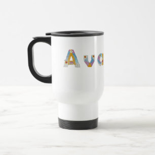 Taza De Viaje Su nombre en letras florales artísticas / Ava