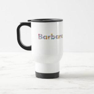 Taza De Viaje Su nombre en letras florales artísticas / Barbara