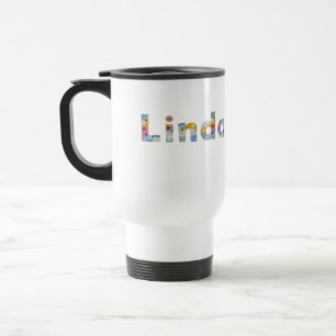 Taza De Viaje Su nombre en letras florales artísticas / Linda