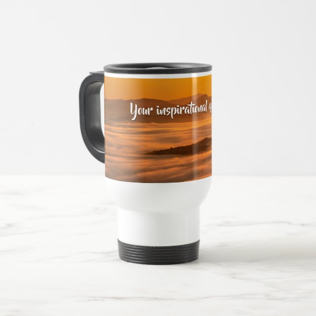 Taza De Viaje Su personalizado de texto amanecer por encima del  (Anverso izquierdo)