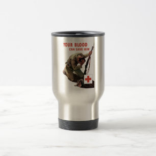 Taza De Viaje Su sangre puede ahorrarlo -- Cruz Roja