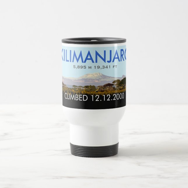 Taza De Viaje Subida del Mt Kilimanjaro del personalizable (Centro)