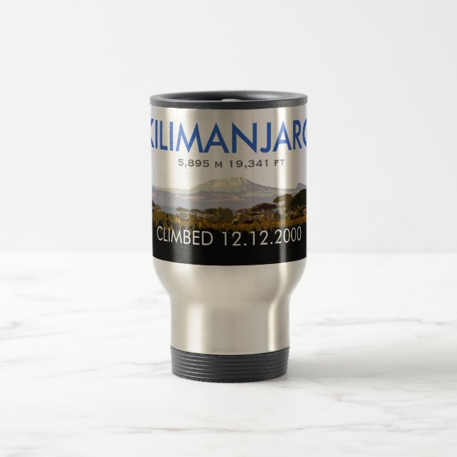 Taza De Viaje Subida personalizada del monte Kilimanjaro (Centro)