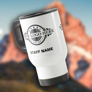Taza De Viaje Subir logotipo, nombre del personal, blanco profes