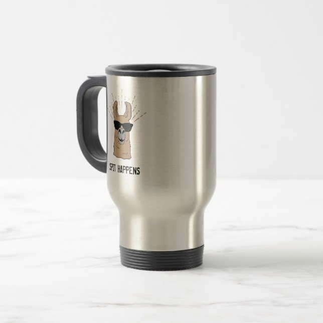 Taza De Viaje Sucede la saliva de llama (Anverso izquierdo)