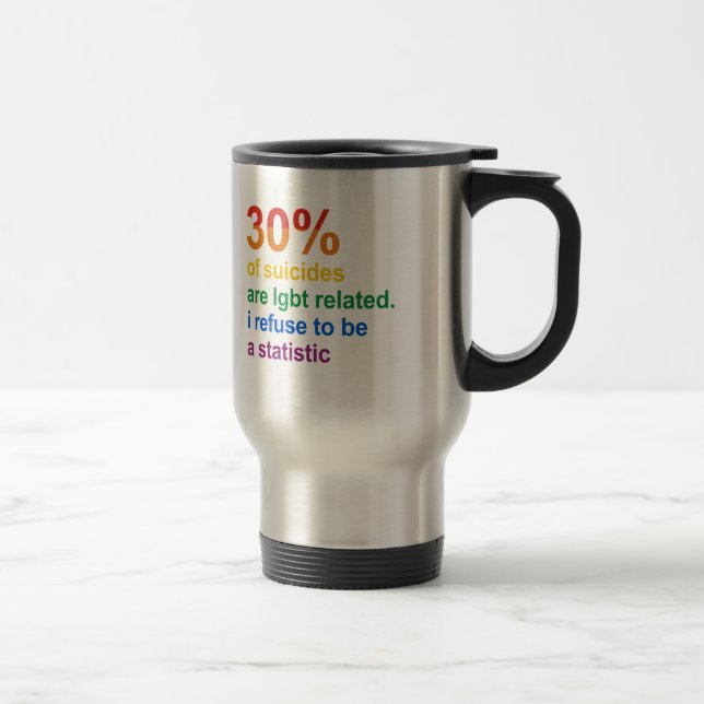 Taza De Viaje Suicidio gay - rechazo ser una estadística (Derecha)