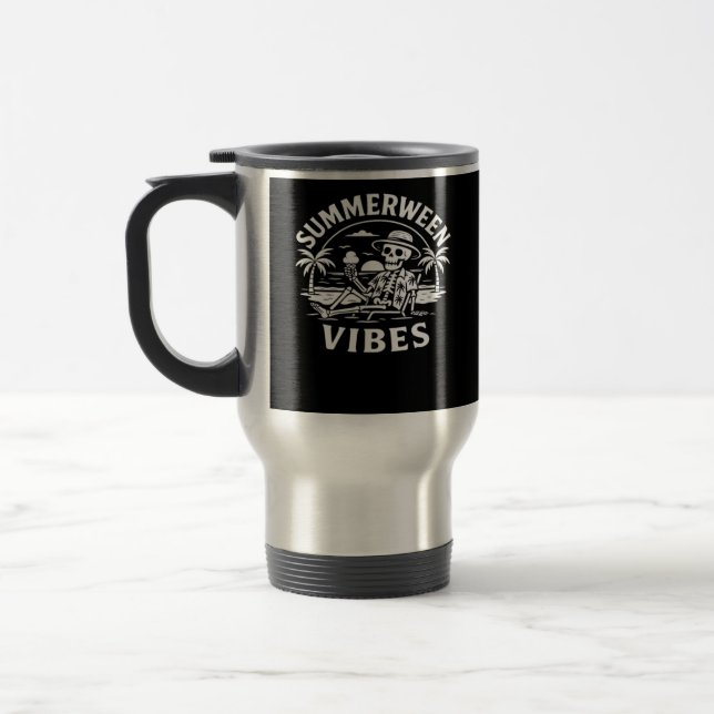 Taza De Viaje Summer Vacation Summerween Vibes Skeleton Sunset G (Izquierda)