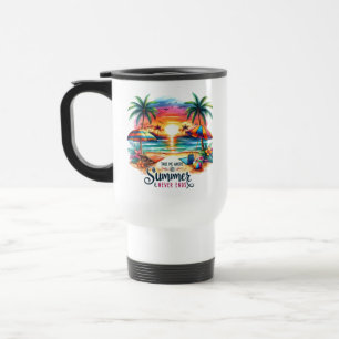 Taza De Viaje Summer Vibes Brushstrot Beach Sunset-34626