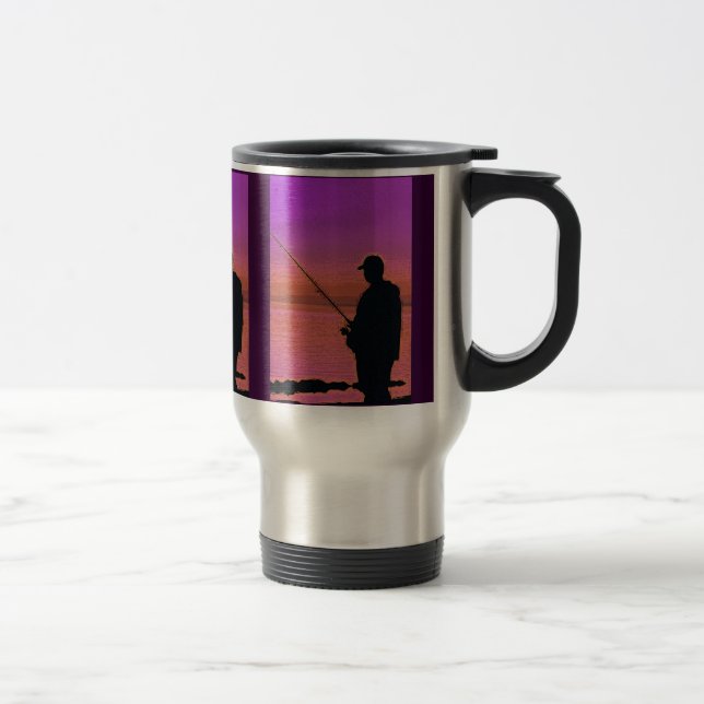 Taza De Viaje Sunset Fishing Digital Art Travel Mug (Derecha)
