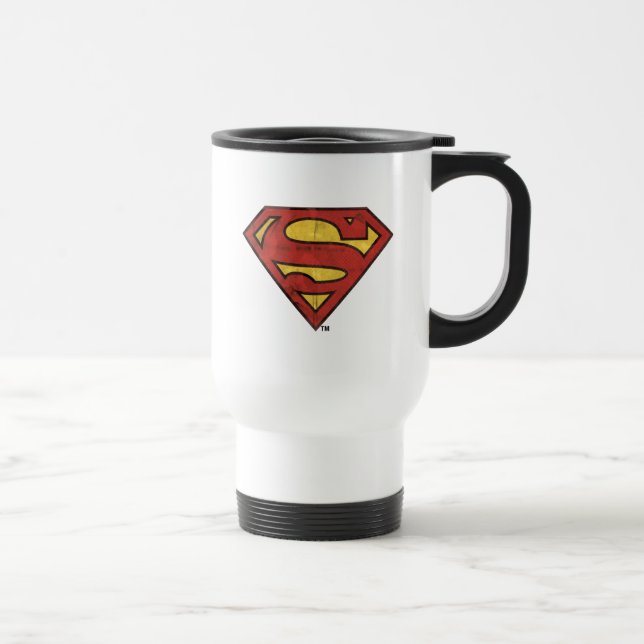 Taza De Viaje Superman S-Shield | Logotipo Grunge (Derecha)