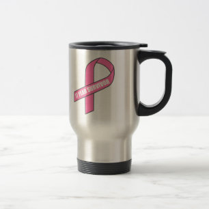 Taza De Viaje Superviviente de 17 años (cinta del rosa del