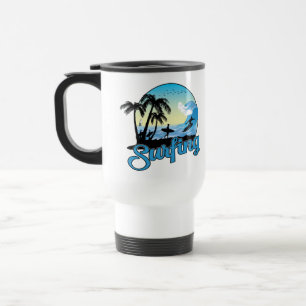 Taza De Viaje Surfing Sea Beach
