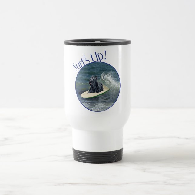 Taza de viaje Surfing Skye Terrier (Centro)